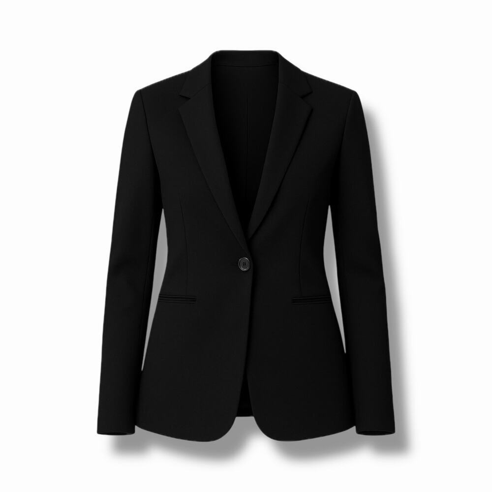 Ann Taylor Long Single Button Bi-Stretch Blazer in Black - NWOT, 8 Tall